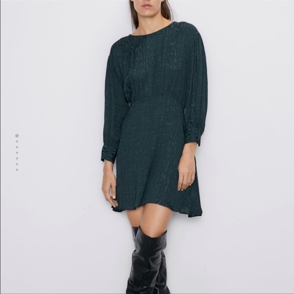 Zara Jacquard Animal Print Dress NEW - Picture 2 of 10